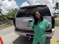 Roadside - Stacy fucks her mechanic in the backseat