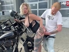 German amateur fucked in public by the biker