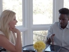 Black man with a giant cock fucks skinny blonde MILF India Summer