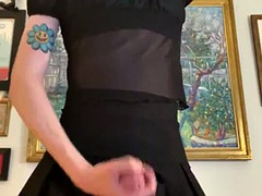 Big cock tranny jerks off for you