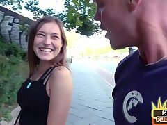 Cute amateur babe public fucked outdoor by blind sex date