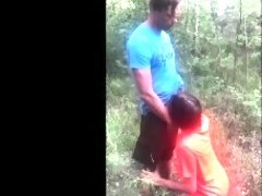cumshot on the face in the forest
