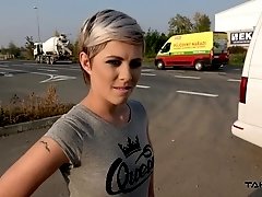 Hitchhiker Ruth rides a big dick in a car on her way home