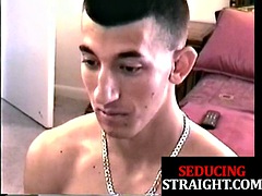 Straight jock blown by DILF for cumshot after using sexdoll