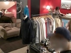 Risky public sex in Japanese clothing shop Tsubasa Hachino