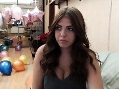 Webcam model putting her big natural tits on full display