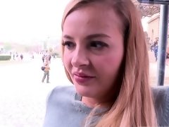 Blonde cutie Candy Alexa fisrt time fucking in public