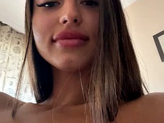 Beautiful naked Ukrainian brunette masturbates until she cums