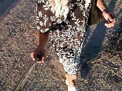 walking dressed as a woman with heels in public very hot